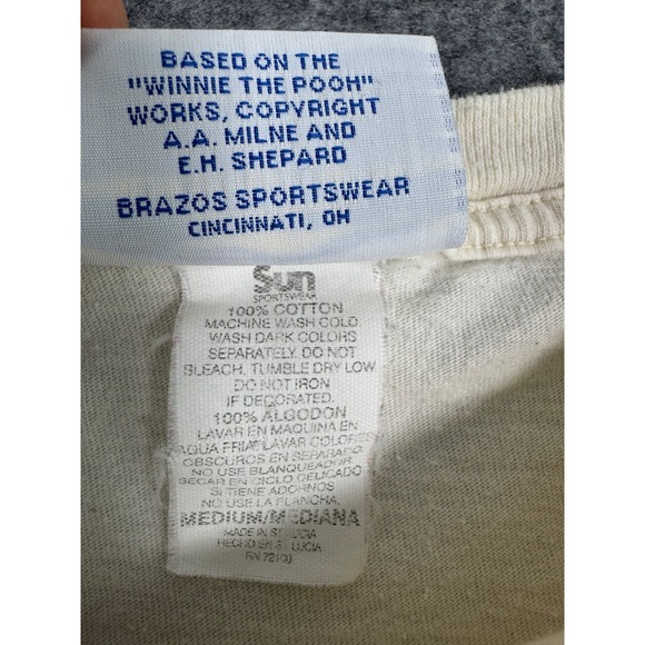 Vintage 90s Tigger Winnie the Pooh Graphic T Cream Cotton Cropped Women's M - Picture 4 of 7